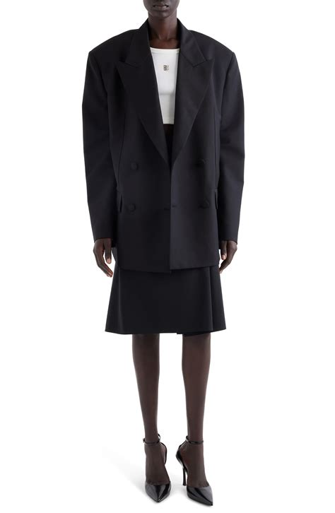 Givenchy Double Breasted Oversize Wool & Mohair Blazer